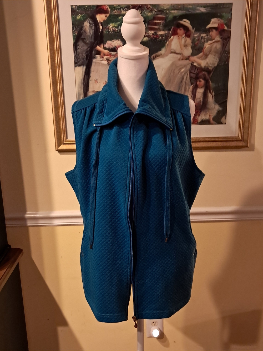 Lane Bryant Women’s Quilted Teal Sleeveless Zip-Up Vest Size 14/16W